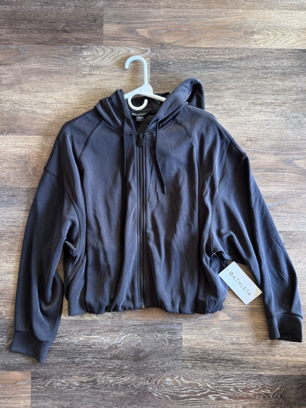 ATHLETA SEASOFT BUBBLE HEM FULL ZIP